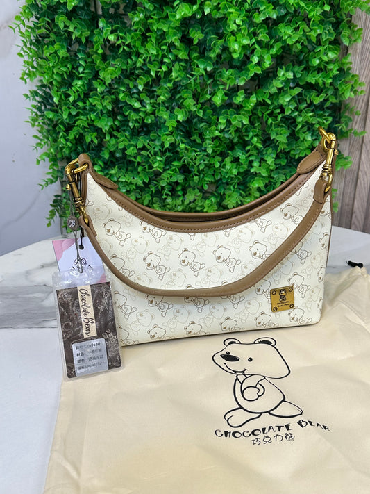 Chocolate Bear Curved Hobo Bag
