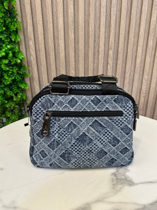 Embroidered Denim Convertible Shoulder Bag ✨
