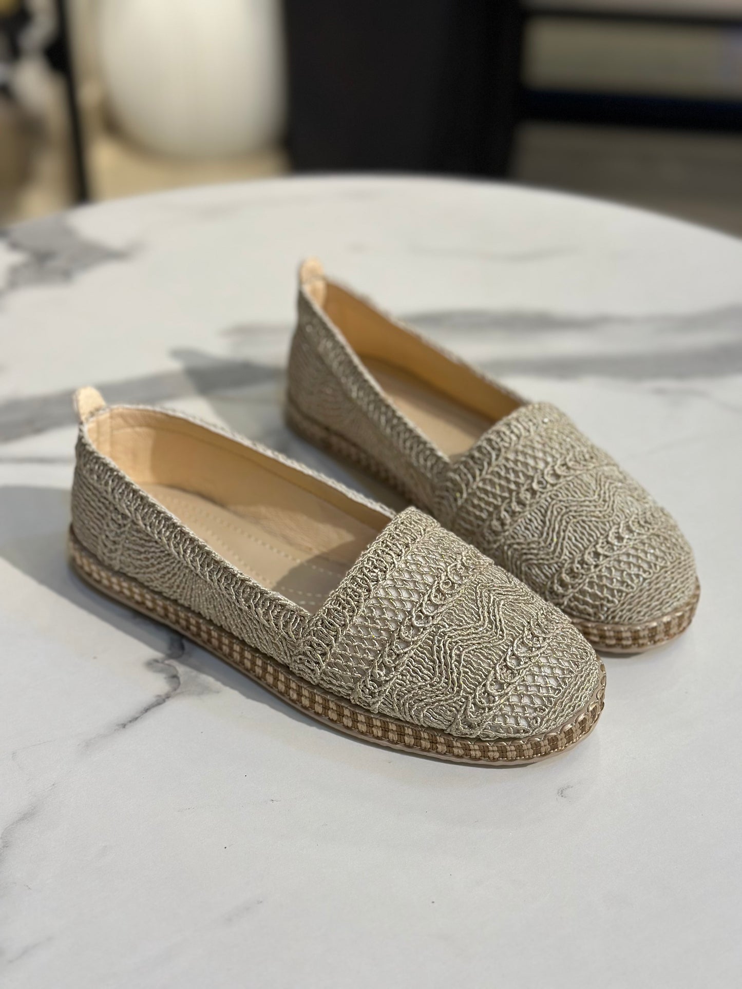 Glitter Crochet Flat Loafer|for every day