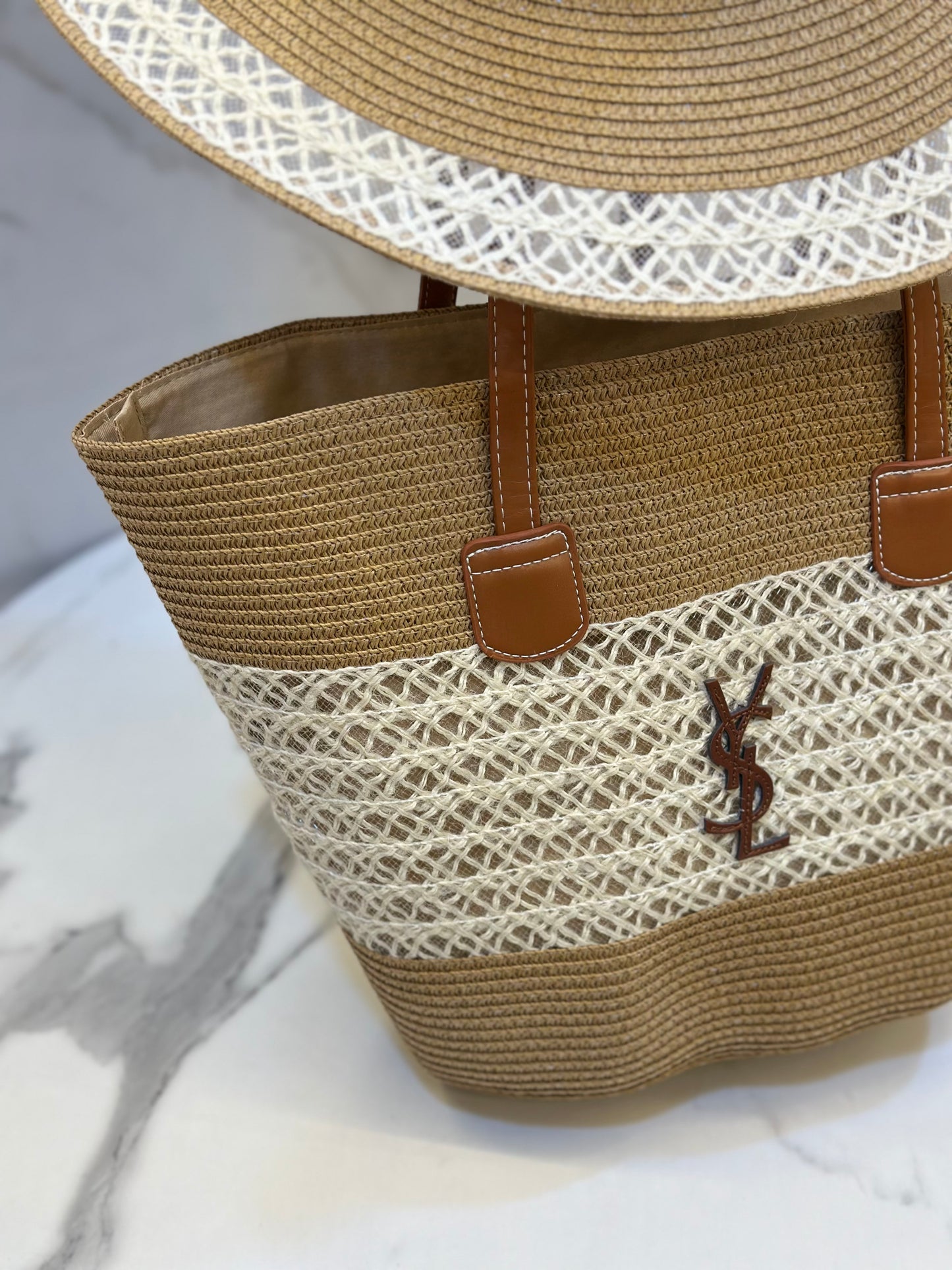 Coastal Chic Straw Tote & Hat Set