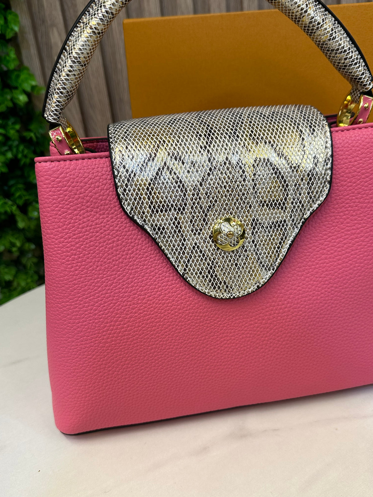 Designer-Inspired Leather Bag with Box