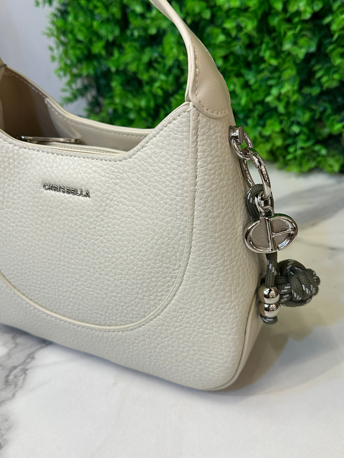 Chrisbella Pebbled Leather Hobo Bag with Card Holder – 2-Piece Set