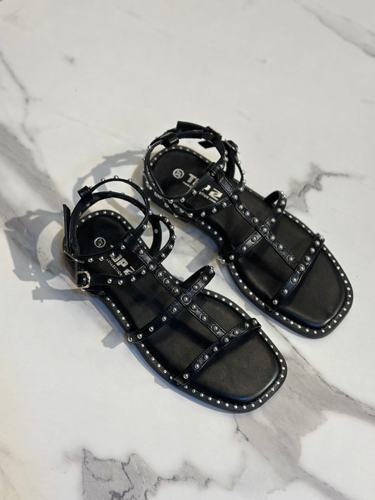 Studded Gladiator Flat Sandal