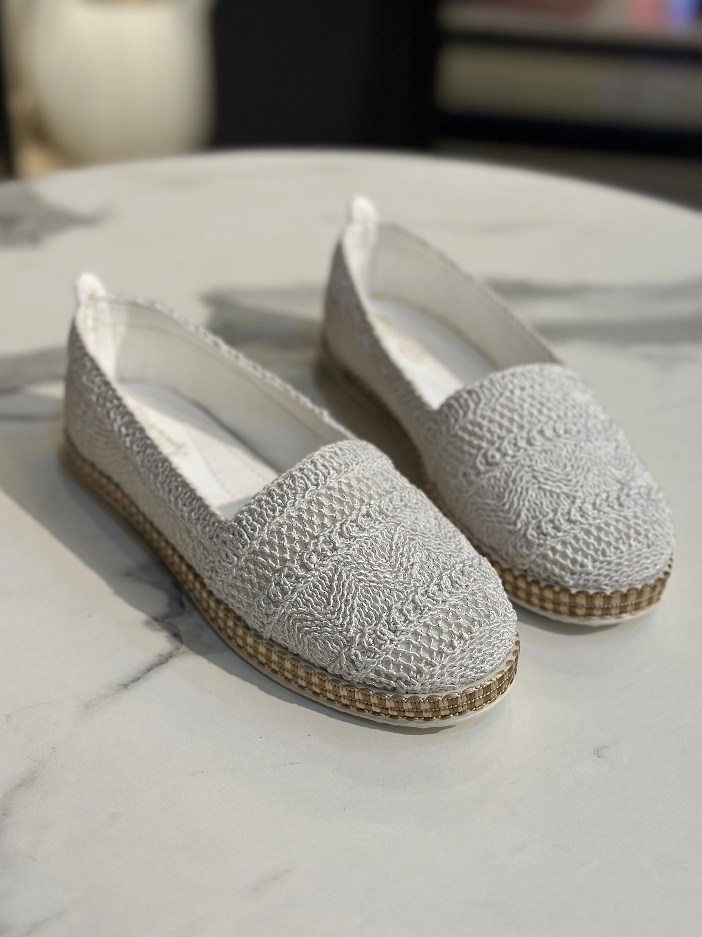 Glitter Crochet Flat Loafer|for every day