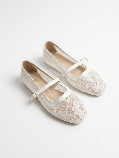 Elegant Lace Mary Jane Flats