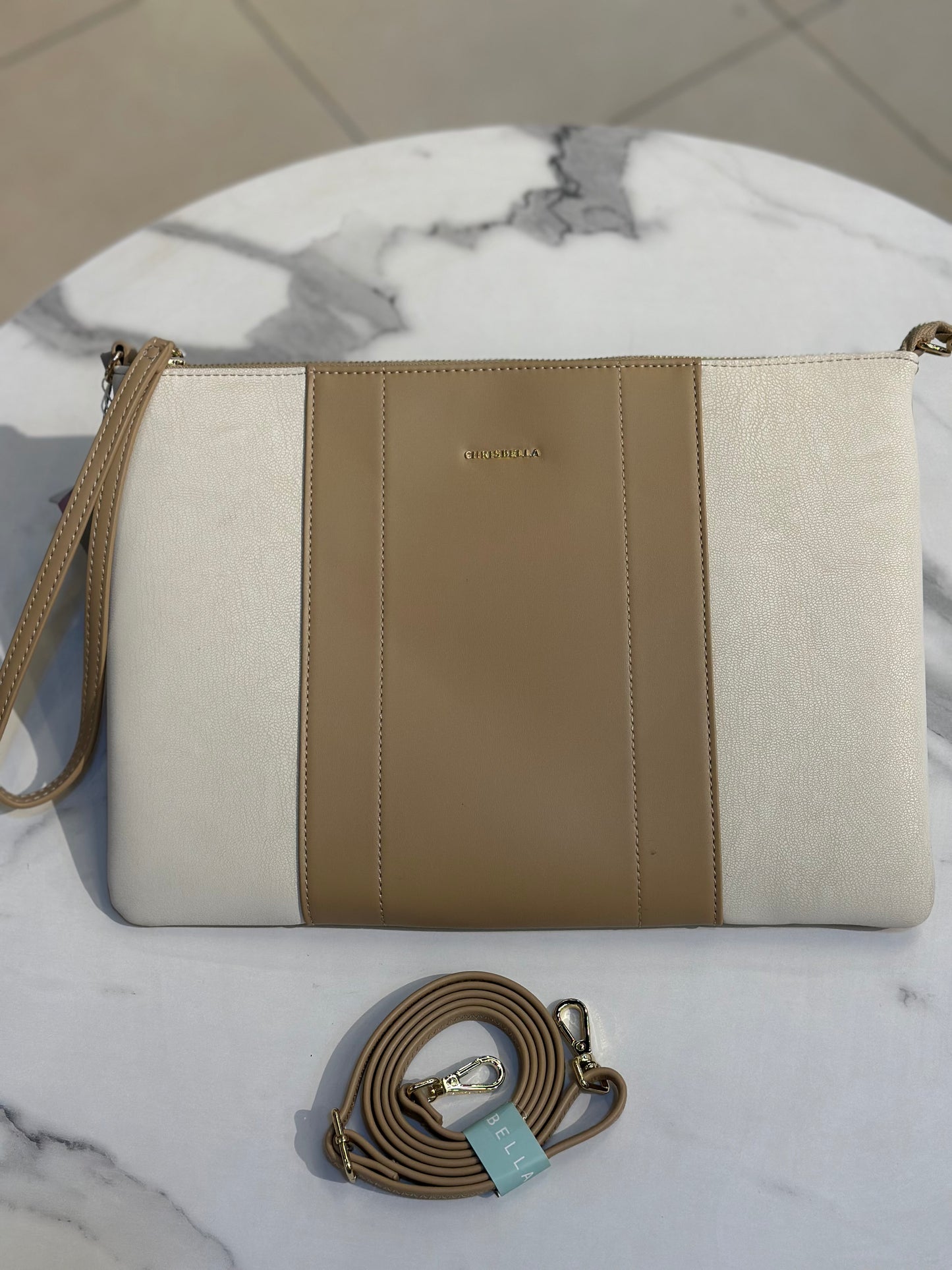 Chrisbella Panelled Zip Clutch Bag