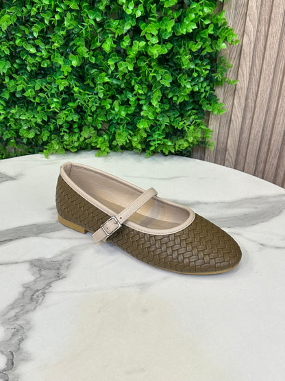 Woven Mary Jane Flats