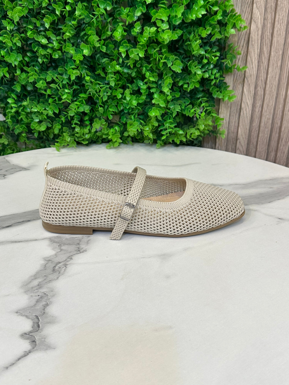 Knit Mesh Mary Jane Flats