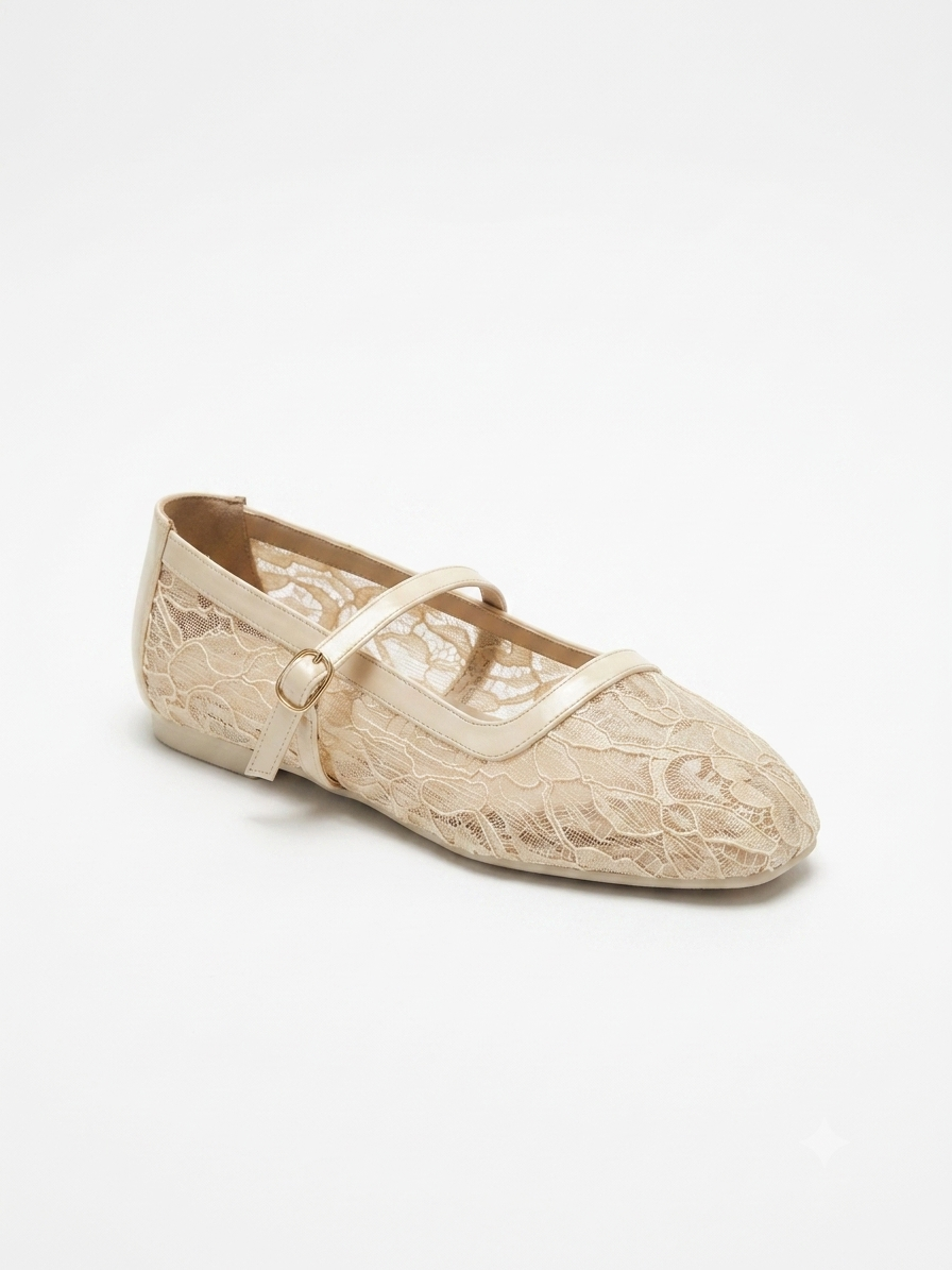 Elegant Lace Mary Jane Flats