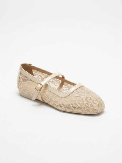 Elegant Lace Mary Jane Flats