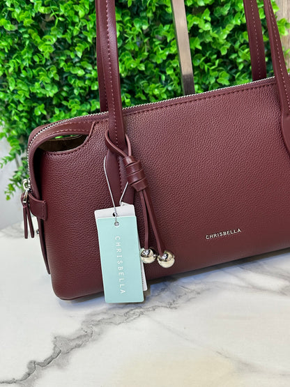 Crispiella Elegant Textured Tote Bag with Decorative Charm