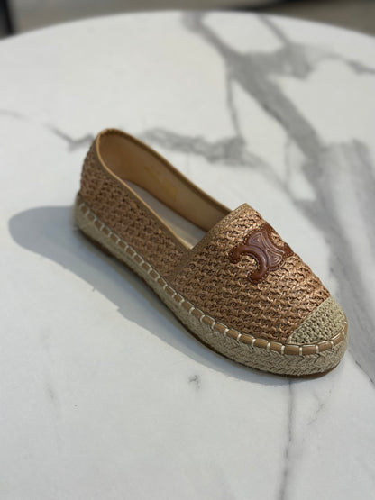 Woven Espadrille Flat with Logo Detail