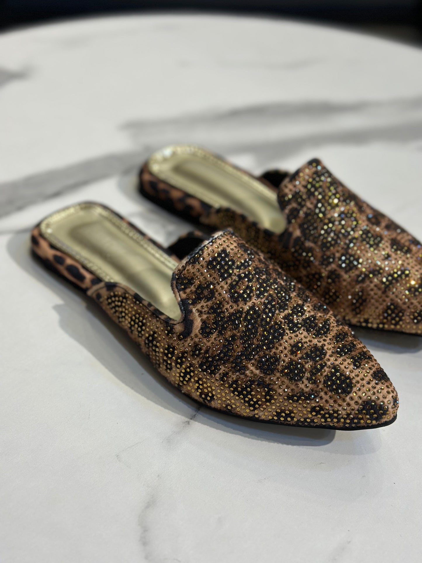 Sparkle Pointed Mule Flat
