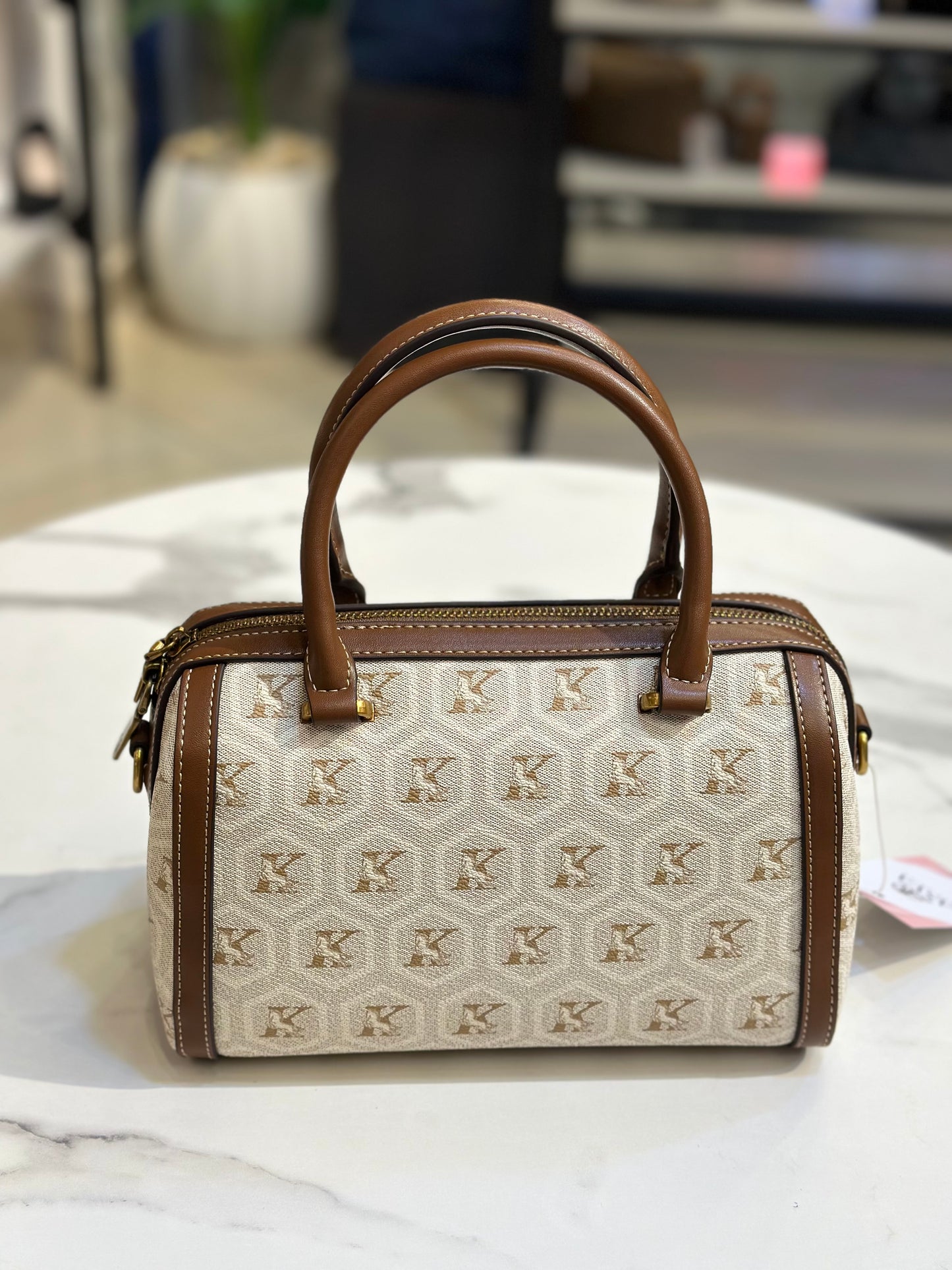Monogram Mini Boston Bag with Animal Charm Patches