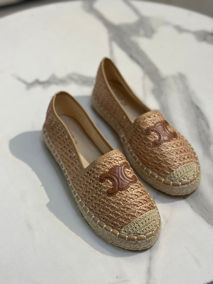 Woven Espadrille Flat with Logo Detail