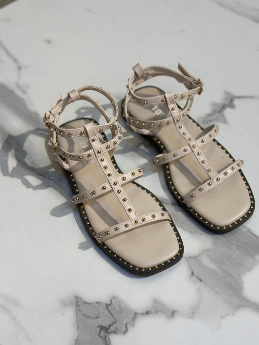 Studded Gladiator Flat Sandal