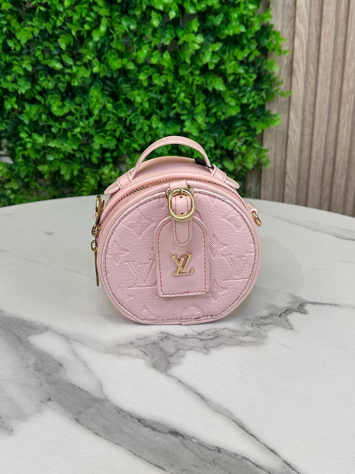 Mini Round Monogram Crossbody Bag