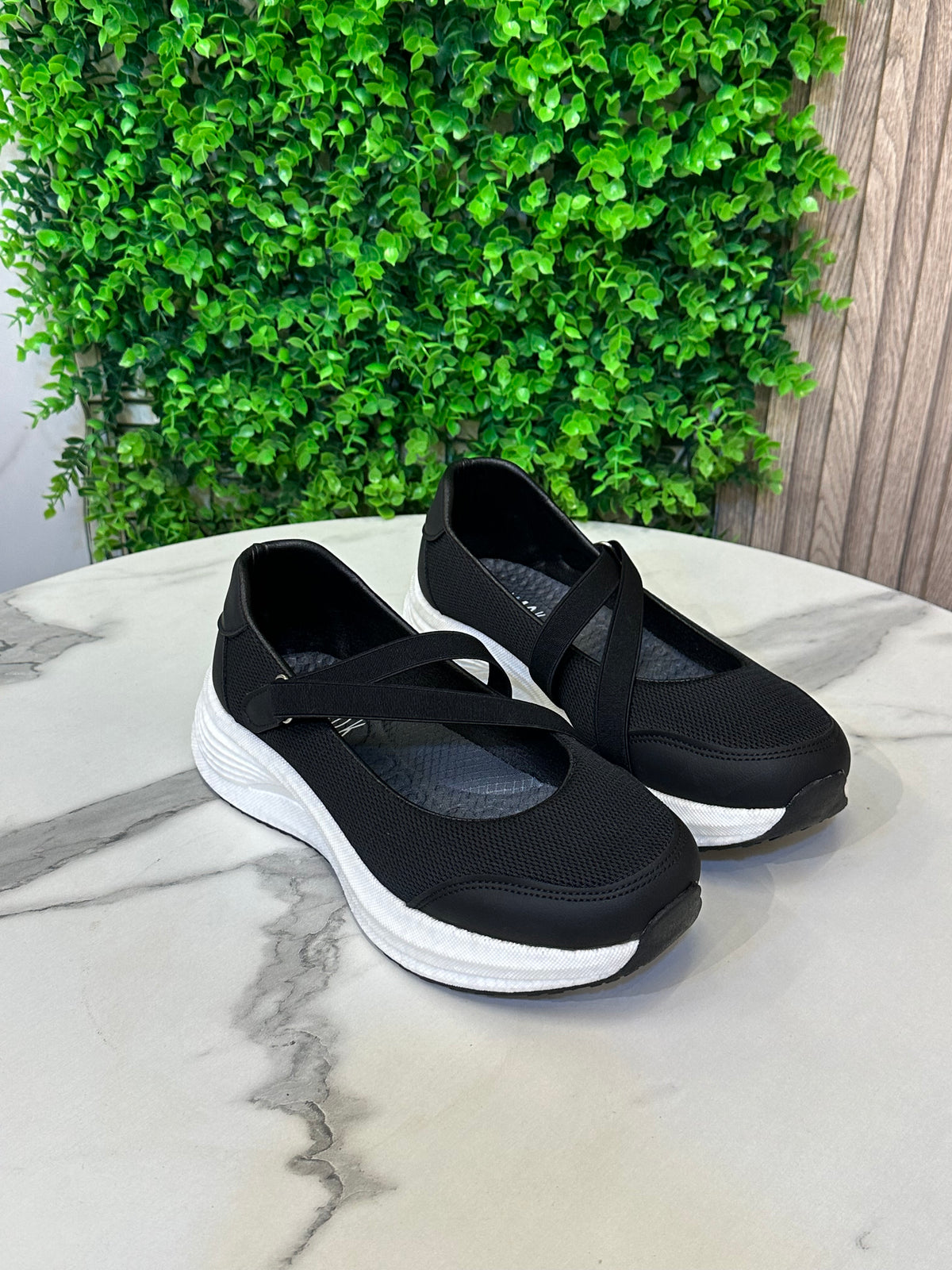 Cross-Strap Comfort Sneakers