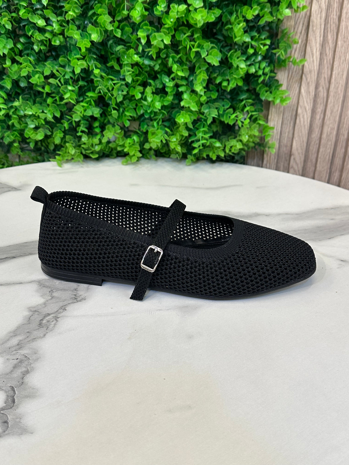 Knit Mesh Mary Jane Flats