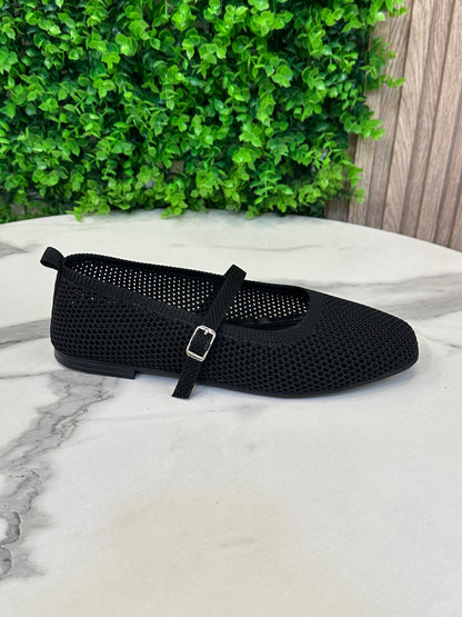 Knit Mesh Mary Jane Flats