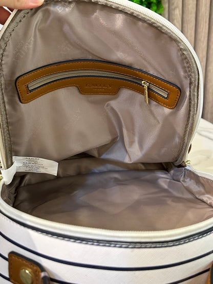 Emily Loran Striped Crocodile-Texture Backpack for Women
