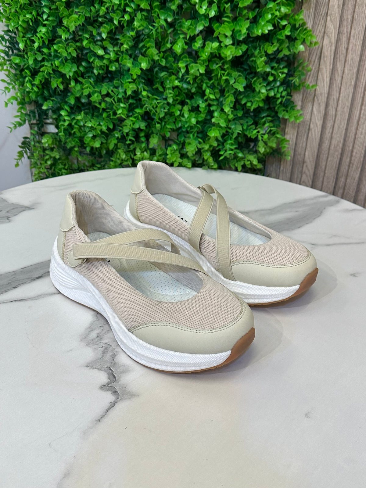 Cross-Strap Comfort Sneakers