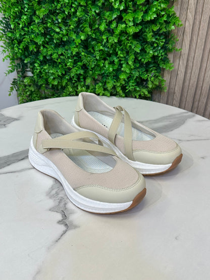 Cross-Strap Comfort Sneakers