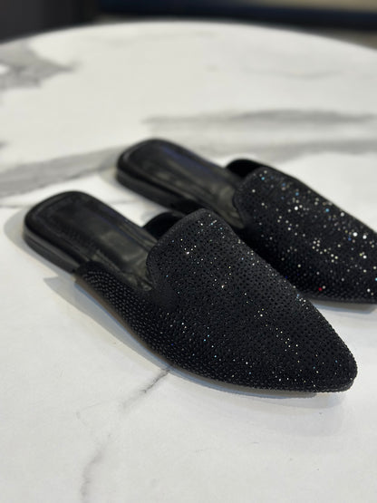 Sparkle Pointed Mule Flat