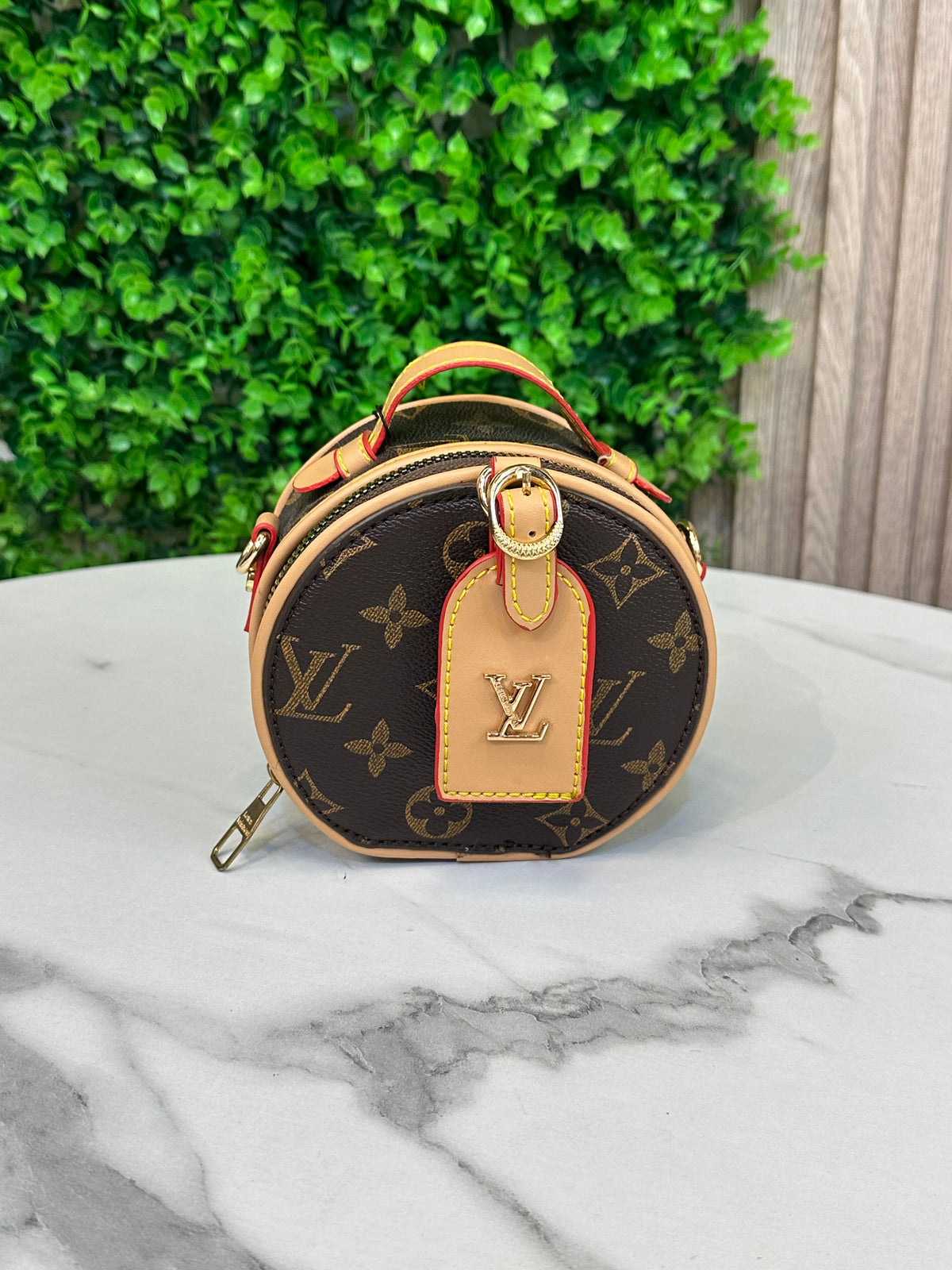 Mini Round Monogram Crossbody Bag