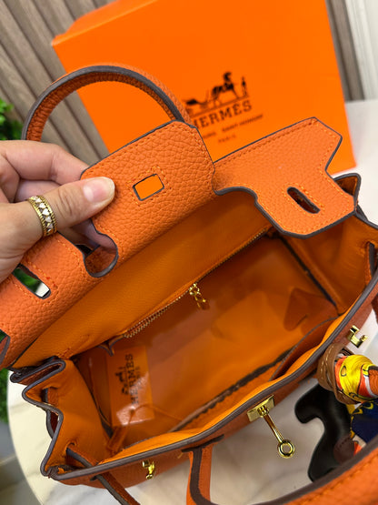 Structured Top-Handle Bag with Silk Scarf & Charm Detail