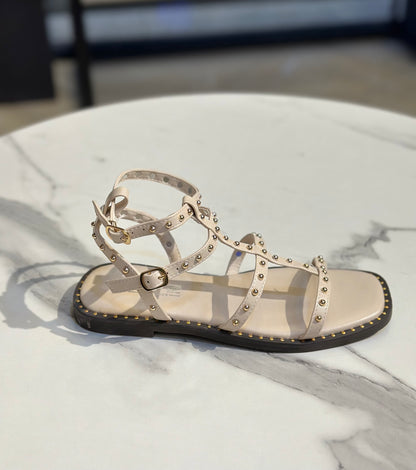 Studded Gladiator Flat Sandal