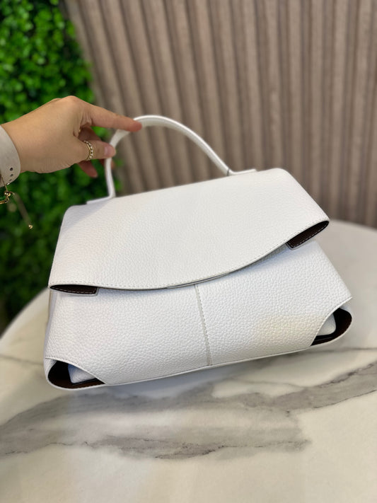 Structured Top-Handle Handbag – Pebbled Leather