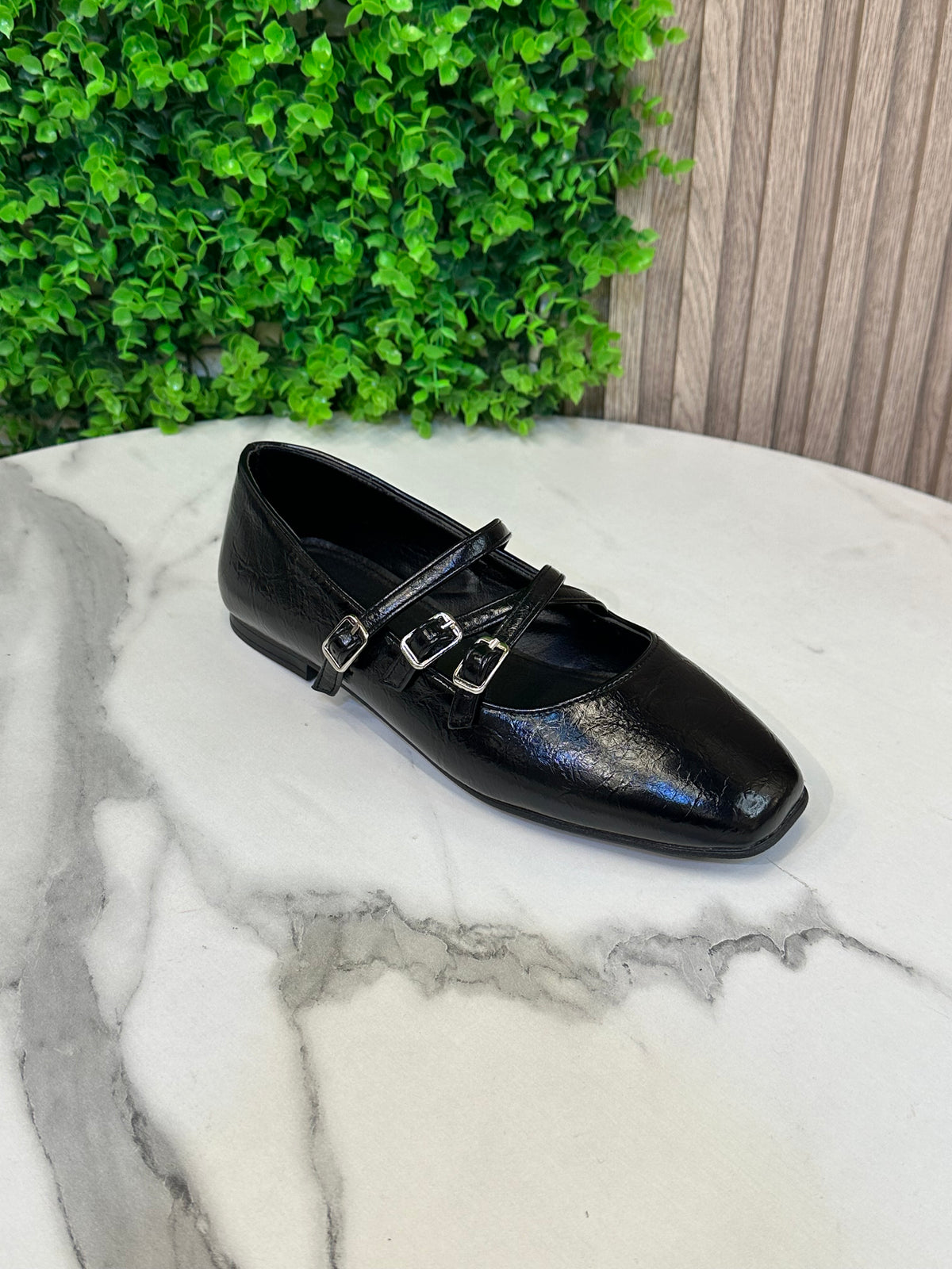 Cross-Strap Mary Jane Flats
