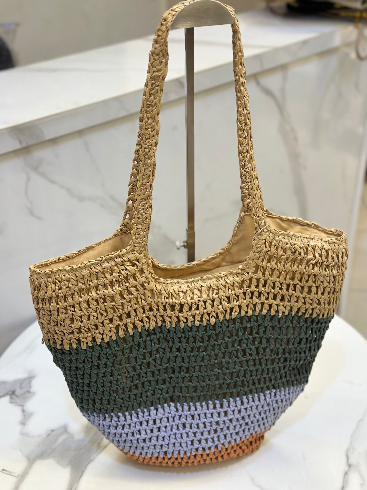 Summer Woven Beach Tote Bag
