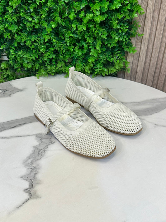 Knit Mesh Mary Jane Flats