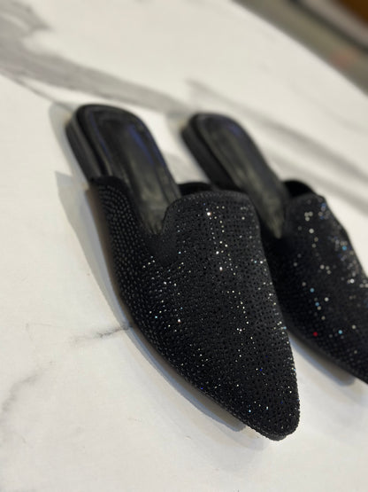 Sparkle Pointed Mule Flat
