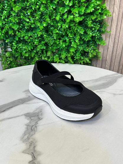 Cross-Strap Comfort Sneakers