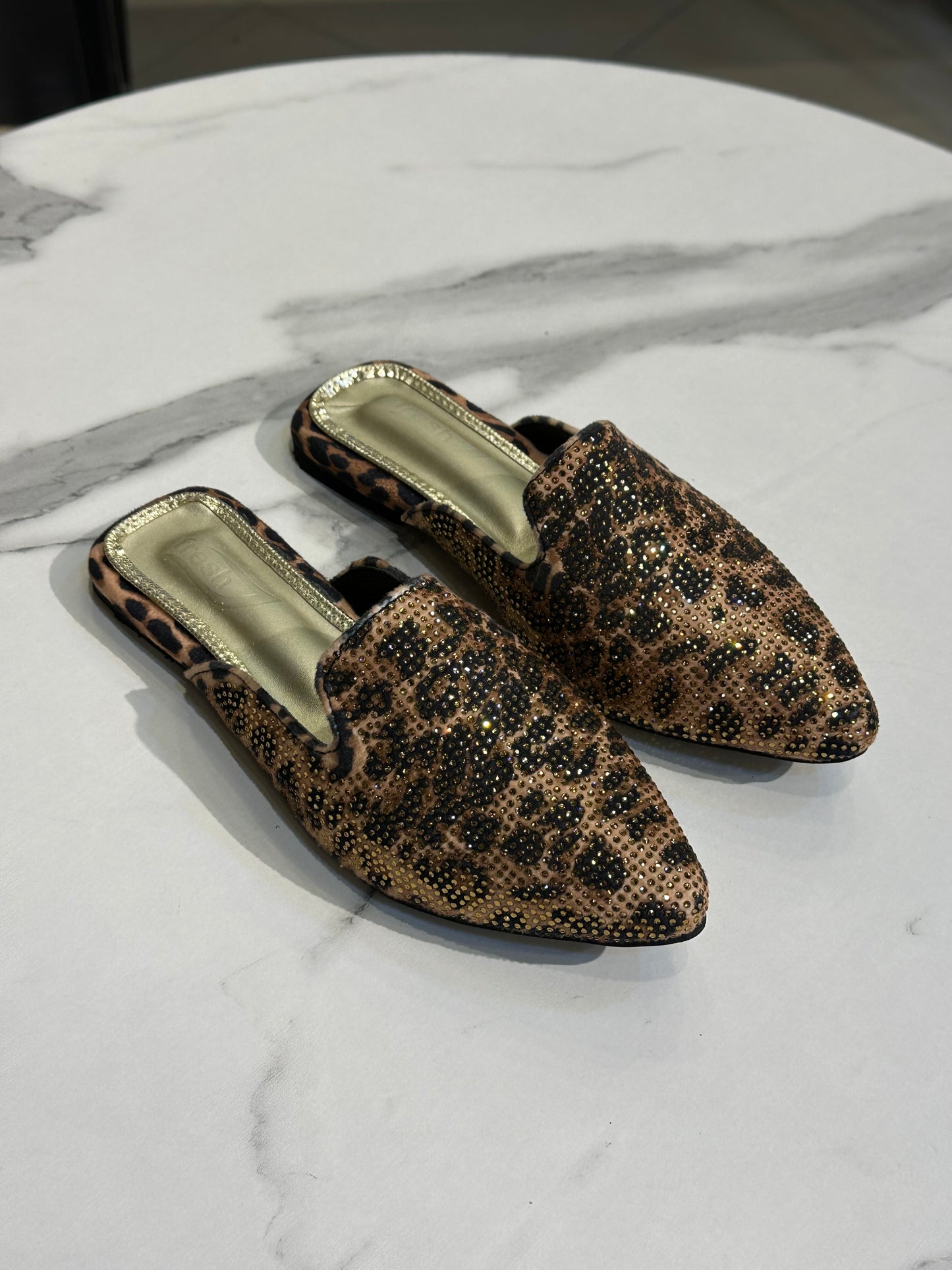 Sparkle Pointed Mule Flat