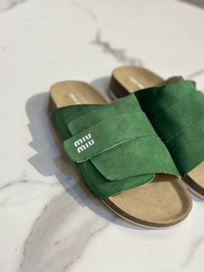Miu Miu Suede Slide Slipper