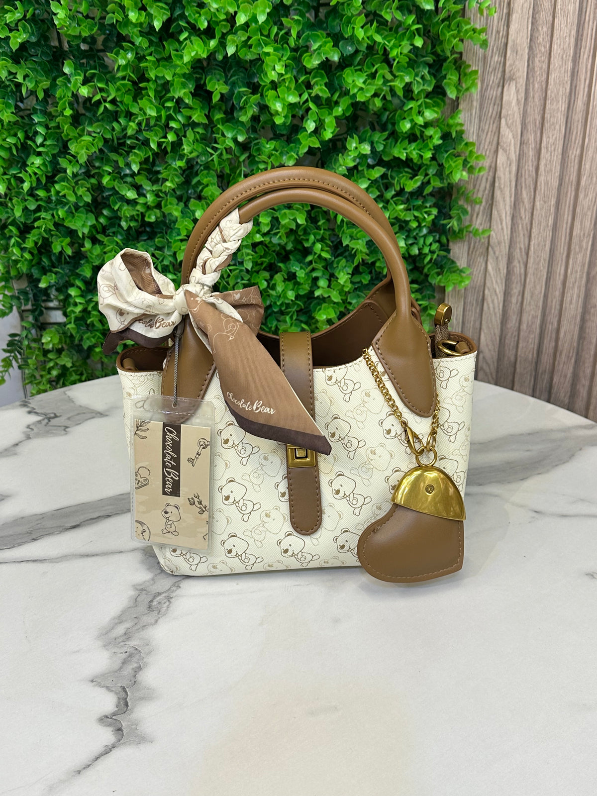 Chocolate Bear Mini Tote Bag