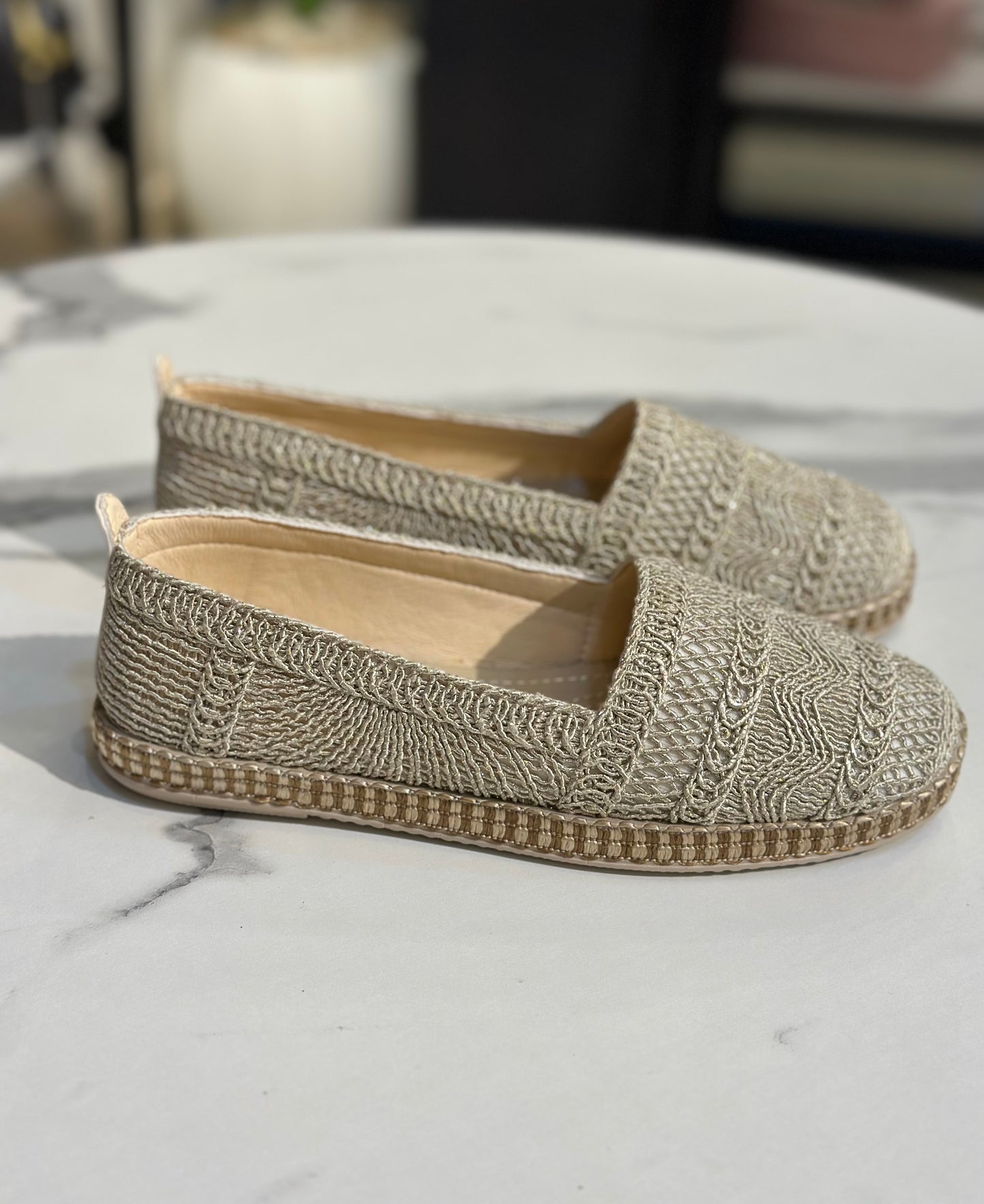 Glitter Crochet Flat Loafer|for every day