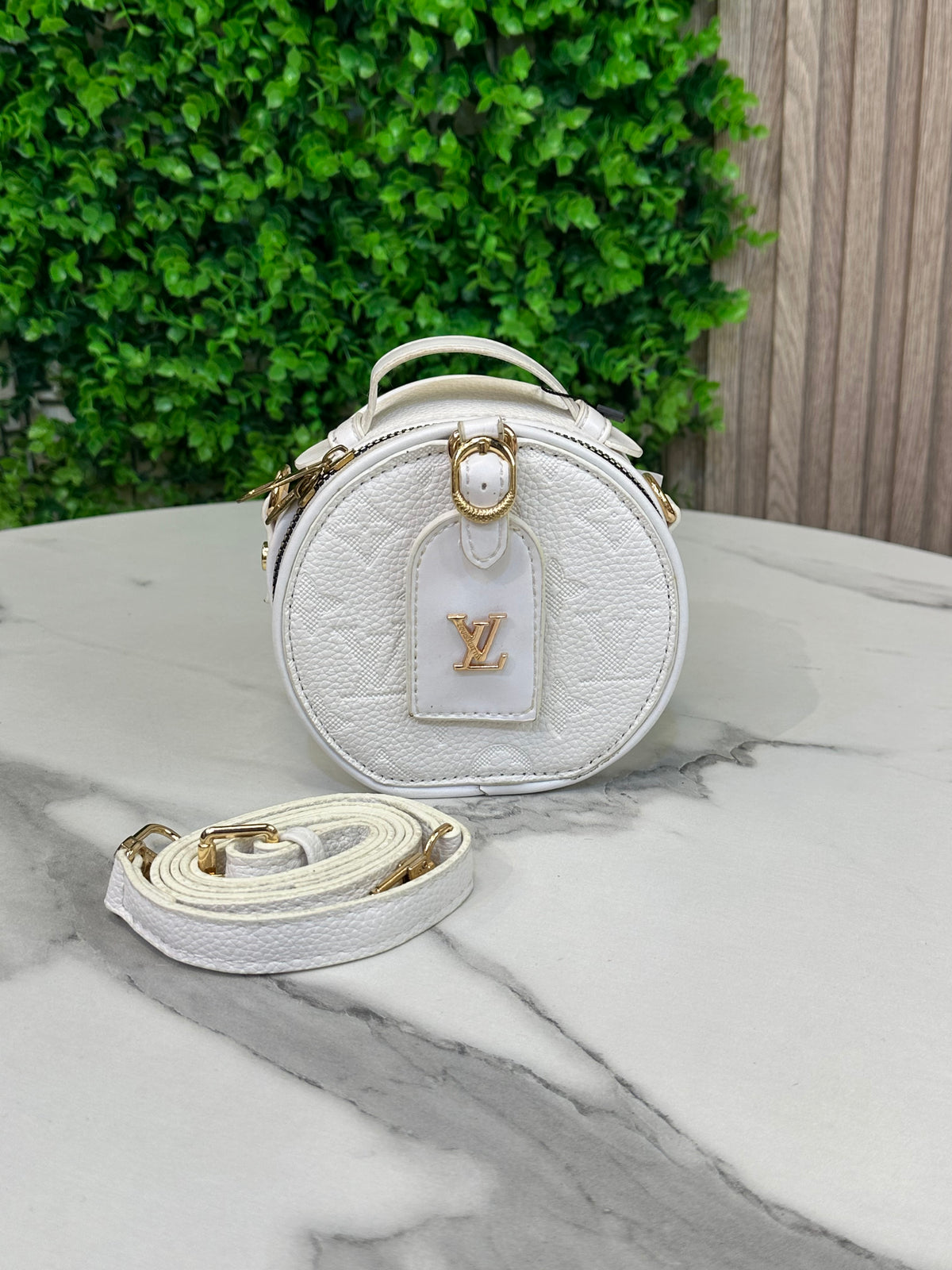 Mini Round Monogram Crossbody Bag