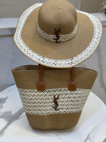 Coastal Chic Straw Tote & Hat Set