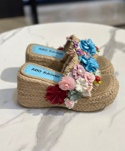 Floral Woven Slippers