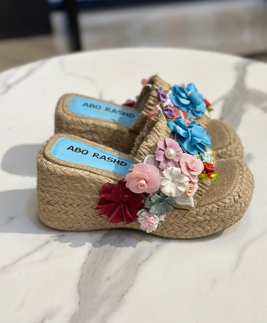 Floral Woven Slippers