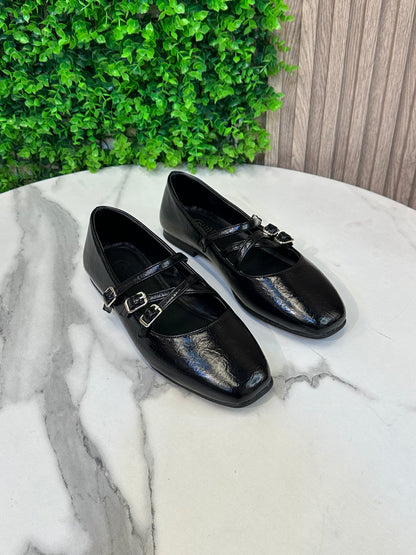 Cross-Strap Mary Jane Flats