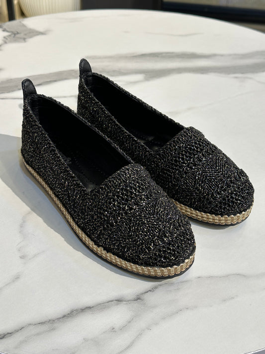 Glitter Crochet Flat Loafer|for every day