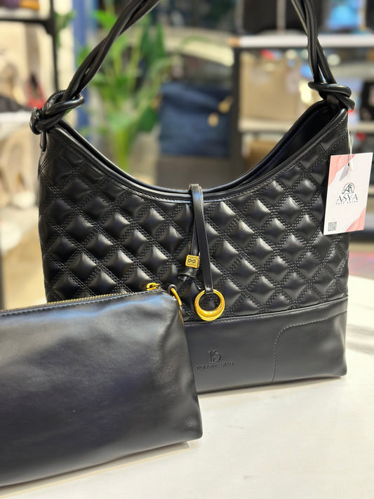 Korrne Diao Quilted Hobo Bag with Pouch