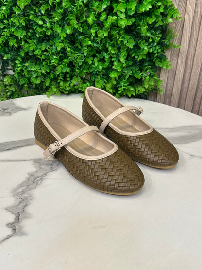 Woven Mary Jane Flats