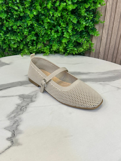 Knit Mesh Mary Jane Flats